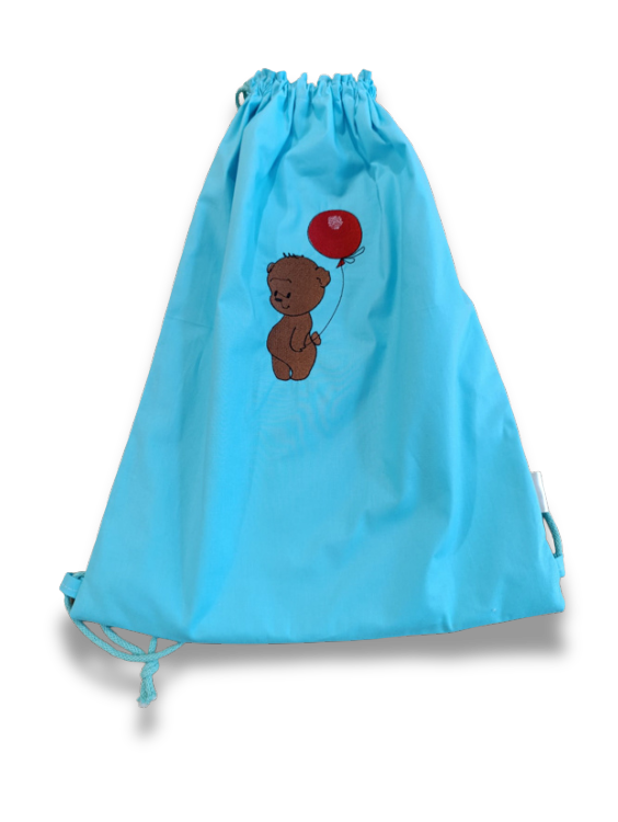 saculet cu urs cu balon rosu