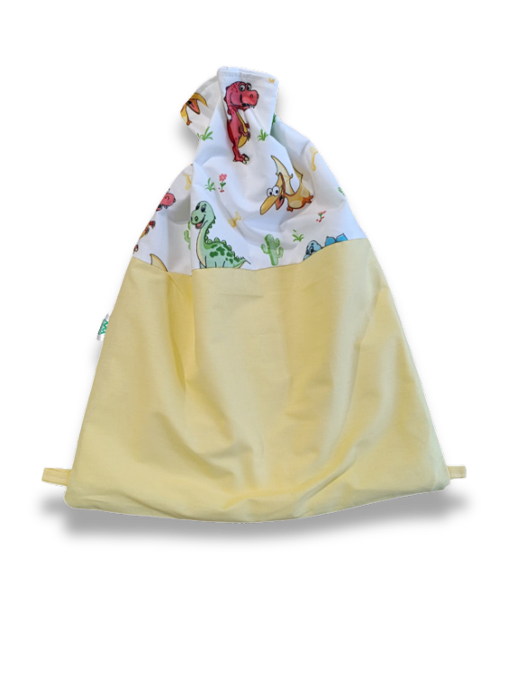 saculet galben cu dinozauri